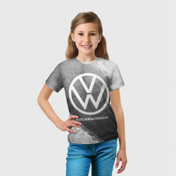 Футболка детская Volkswagen - grey gradient, цвет: 3D-принт — фото 2
