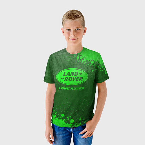 Детская футболка Land Rover - green gradient / 3D-принт – фото 3