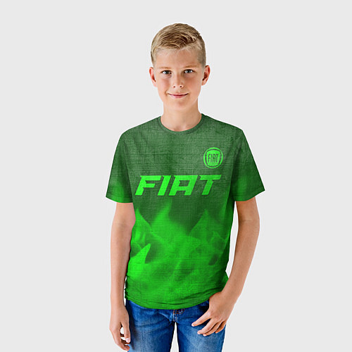 Детская футболка Fiat - green gradient посередине / 3D-принт – фото 3
