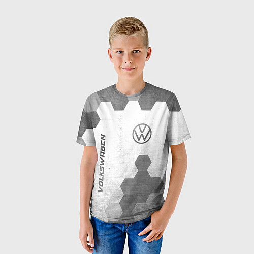 Детская футболка Volkswagen - white gradient вертикально / 3D-принт – фото 3