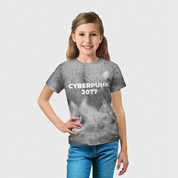 Футболка детская Cyberpunk 2077 - grey gradient посередине, цвет: 3D-принт — фото 2