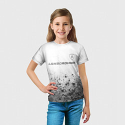 Футболка детская Lamborghini - white gradient посередине, цвет: 3D-принт — фото 2