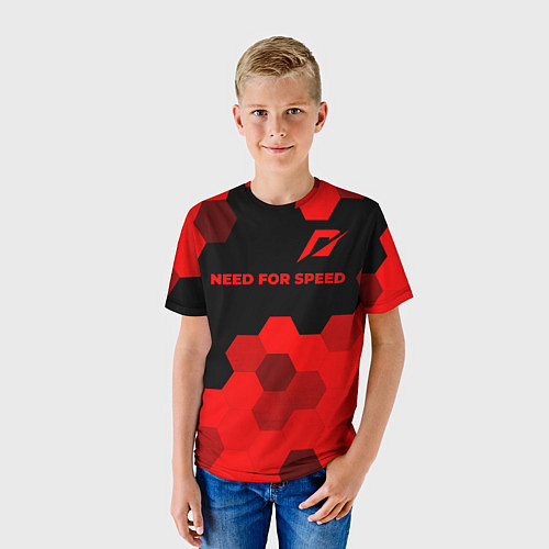 Детская футболка Need for Speed - red gradient посередине / 3D-принт – фото 3