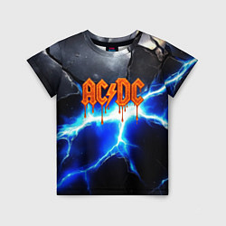 Футболка детская ACDC логотип из лавы на молнии, цвет: 3D-принт
