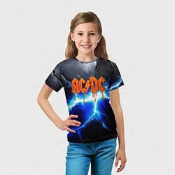 Футболка детская ACDC логотип из лавы на молнии, цвет: 3D-принт — фото 2