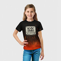 Футболка детская ACDC лого на кассете, цвет: 3D-принт — фото 2