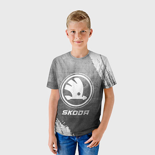 Детская футболка Skoda - grey gradient / 3D-принт – фото 3