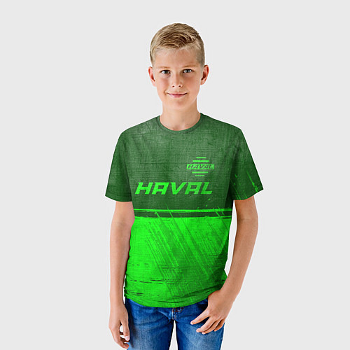 Детская футболка Haval - green gradient посередине / 3D-принт – фото 3