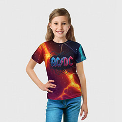 Футболка детская ACDC логотип в градиенте, цвет: 3D-принт — фото 2