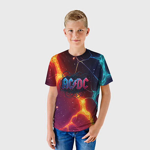 Детская футболка ACDC логотип в градиенте / 3D-принт – фото 3