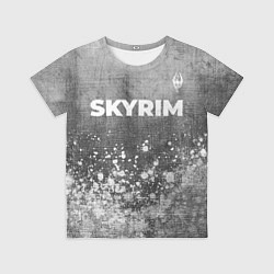 Футболка детская Skyrim - grey gradient посередине, цвет: 3D-принт