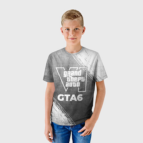 Детская футболка GTA6 - grey gradient / 3D-принт – фото 3