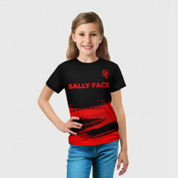 Футболка детская Sally Face - red gradient посередине, цвет: 3D-принт — фото 2