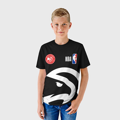 Детская футболка Atlanta Hawks black / 3D-принт – фото 3