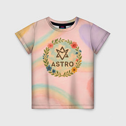 Футболка детская Astro круглый цветочный логотип, цвет: 3D-принт