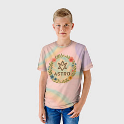 Футболка детская Astro круглый цветочный логотип, цвет: 3D-принт — фото 2