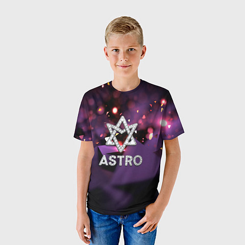 Детская футболка Astro логотип группы из кристаллов / 3D-принт – фото 3