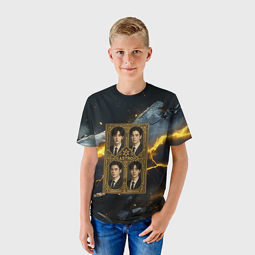 Детская футболка Astro в золотой рамке / 3D-принт – фото 3
