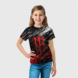 Футболка детская Monster energy полосы красок, цвет: 3D-принт — фото 2