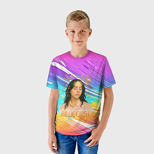 Детская футболка Билли Айлиш с нотами / 3D-принт – фото 3