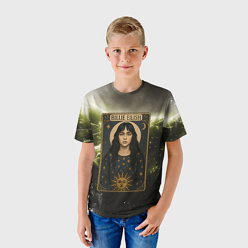 Детская футболка Карта с Билли Айлиш / 3D-принт – фото 3