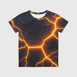 Футболка детская Молнии и черные объемные плиты, цвет: 3D-принт