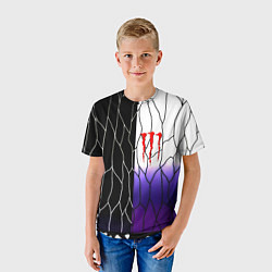 Футболка детская Monster energy steel, цвет: 3D-принт — фото 2