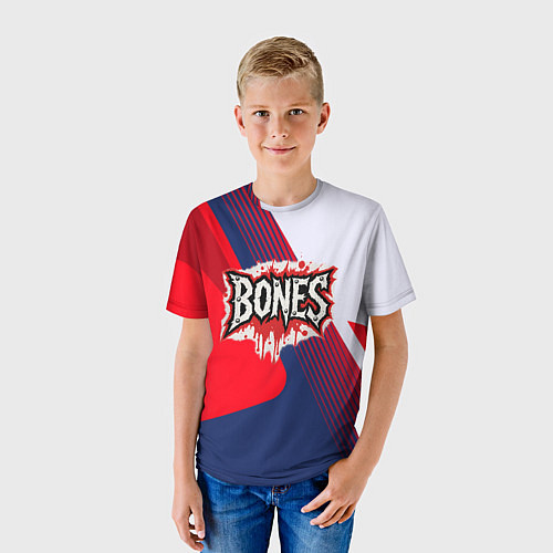 Детская футболка Bones лого на красной краске / 3D-принт – фото 3