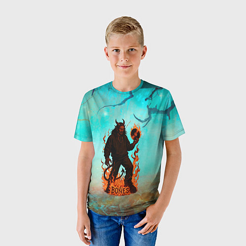 Детская футболка Bones в стиле демона / 3D-принт – фото 3