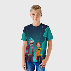 Футболка детская Рик и Морти под вечерним небом, цвет: 3D-принт — фото 2
