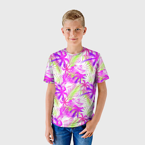 Детская футболка Palm tree pink / 3D-принт – фото 3