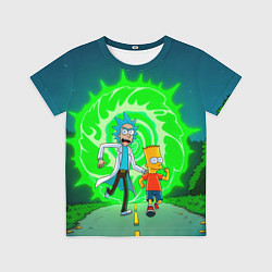 Футболка детская Рик и Барт Симпсон, цвет: 3D-принт