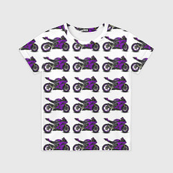 Футболка детская Motorcycle purple, цвет: 3D-принт