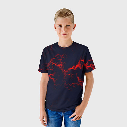 Детская футболка Lightning red glow / 3D-принт – фото 3