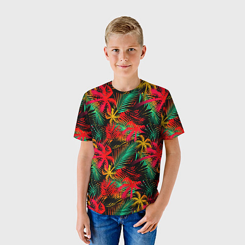 Детская футболка Palm yellow red / 3D-принт – фото 3