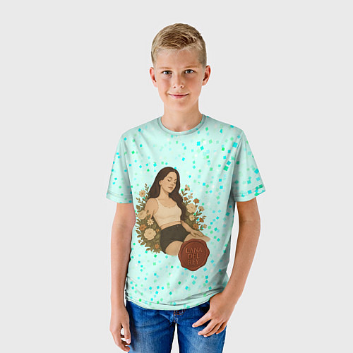 Детская футболка Lana Del Rey сидит в цветах / 3D-принт – фото 3