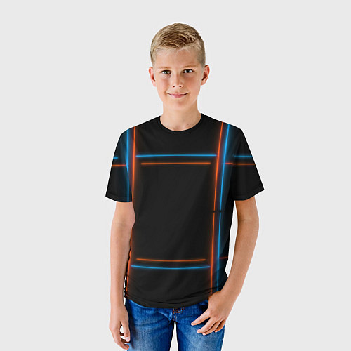 Детская футболка Neon black red blue / 3D-принт – фото 3