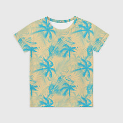 Футболка детская Palm light blue beige, цвет: 3D-принт