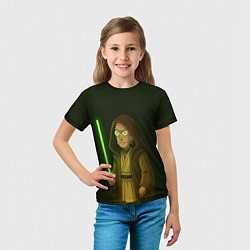 Футболка детская Рик - магистр-джедай, цвет: 3D-принт — фото 2