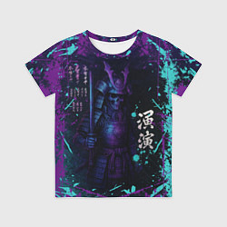 Футболка детская Призрачный самурай - неоновый арт, цвет: 3D-принт