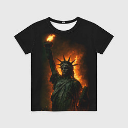 Футболка детская Статуя свободы в огне, цвет: 3D-принт