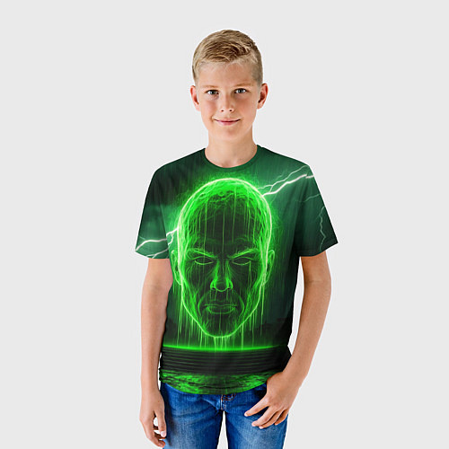 Детская футболка Неоновая голова / 3D-принт – фото 3