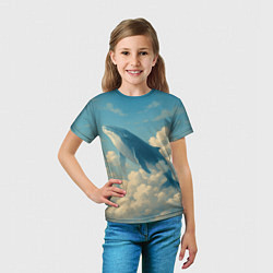 Футболка детская Кит в облаках, цвет: 3D-принт — фото 2