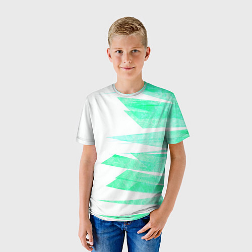 Детская футболка Color white light blue strip / 3D-принт – фото 3