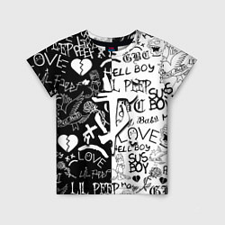 Футболка детская Doom x liil peep pattern black, цвет: 3D-принт