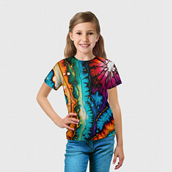Футболка детская Разноцветный узор, цвет: 3D-принт — фото 2