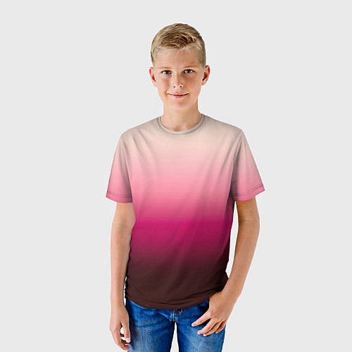 Детская футболка Градиент transcendent pink омбре / 3D-принт – фото 3