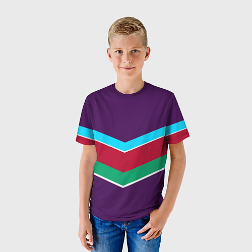 Детская футболка Фиолетовый с полосами / 3D-принт – фото 3