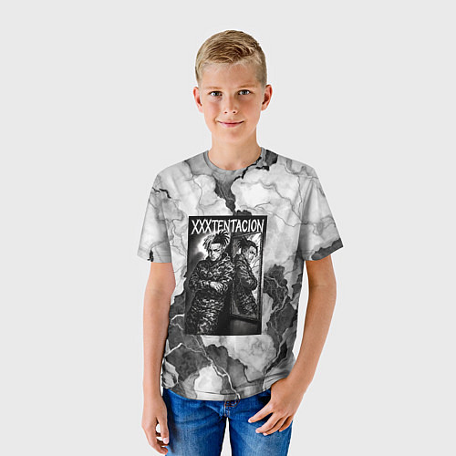 Детская футболка XXXTentacion облокотился об зеркало / 3D-принт – фото 3