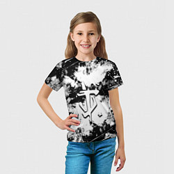 Футболка детская Doom краски всплеск белые, цвет: 3D-принт — фото 2